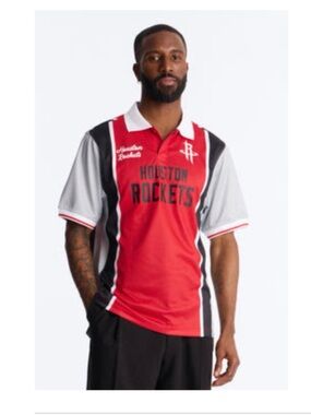 Fashion Nova Houston Rockets Red, Black & Gray Polo